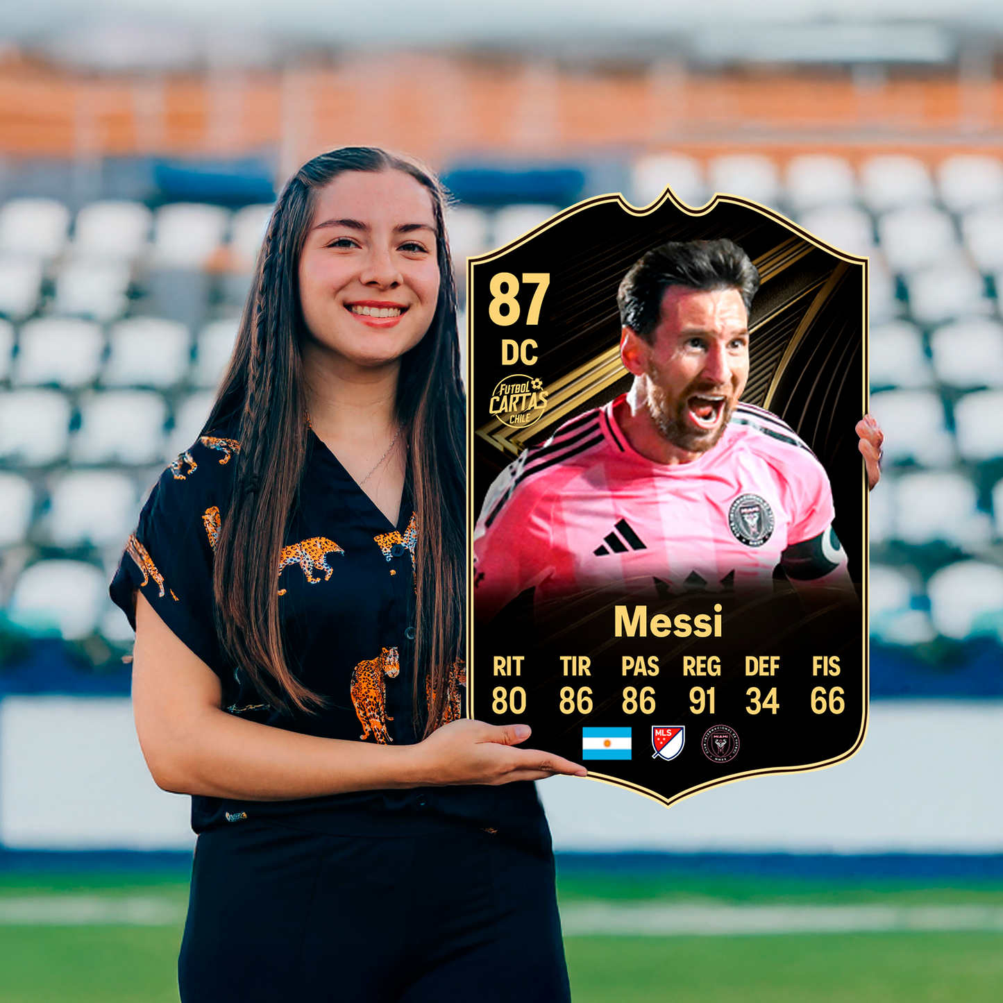 Carta Messi TOTW FC 26 carta con modelo