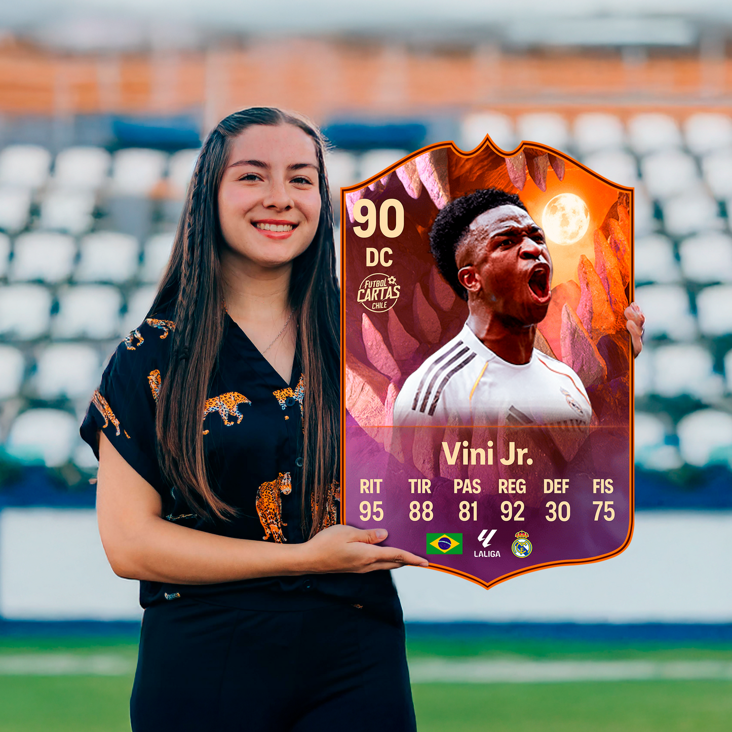 Carta Vinicius Jr SCREAM FC 26 carta con modelo