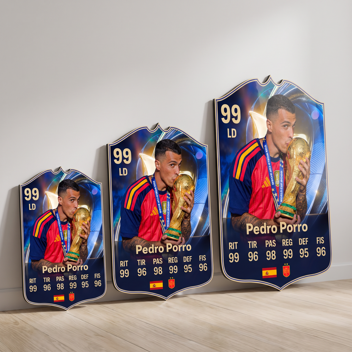 Carta Pedro Porro TOTS FC26 en tamaños Cadete, Profesional y Leyenda