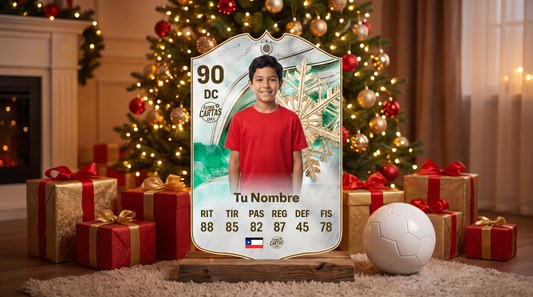 Carta FIFA personalizada de regalo bajo el árbol de Navidad