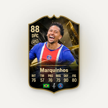 Carta Marquinhos TOTW FC27 en tamaño real