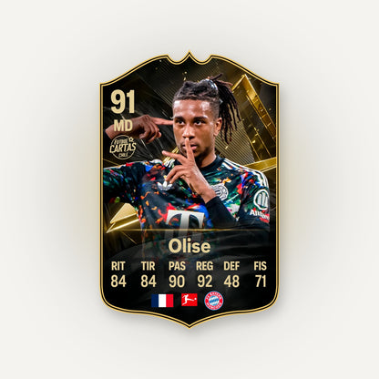 Carta Michael Olise TOTW FC27 en tamaño real