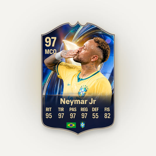 Carta Neymar Jr TOTS FC26 en tamaño real