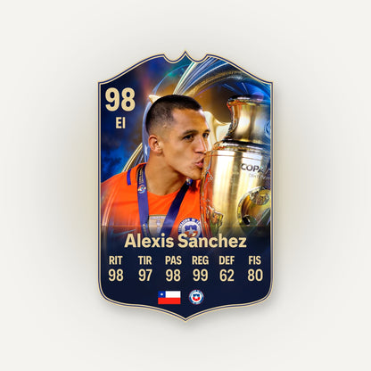 Carta Alexis Sánchez TOTS FC26 en tamaño real