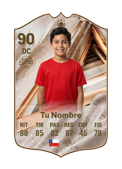 Ejemplo de carta personalizada Icon Champion International FC27 con foto y nombre