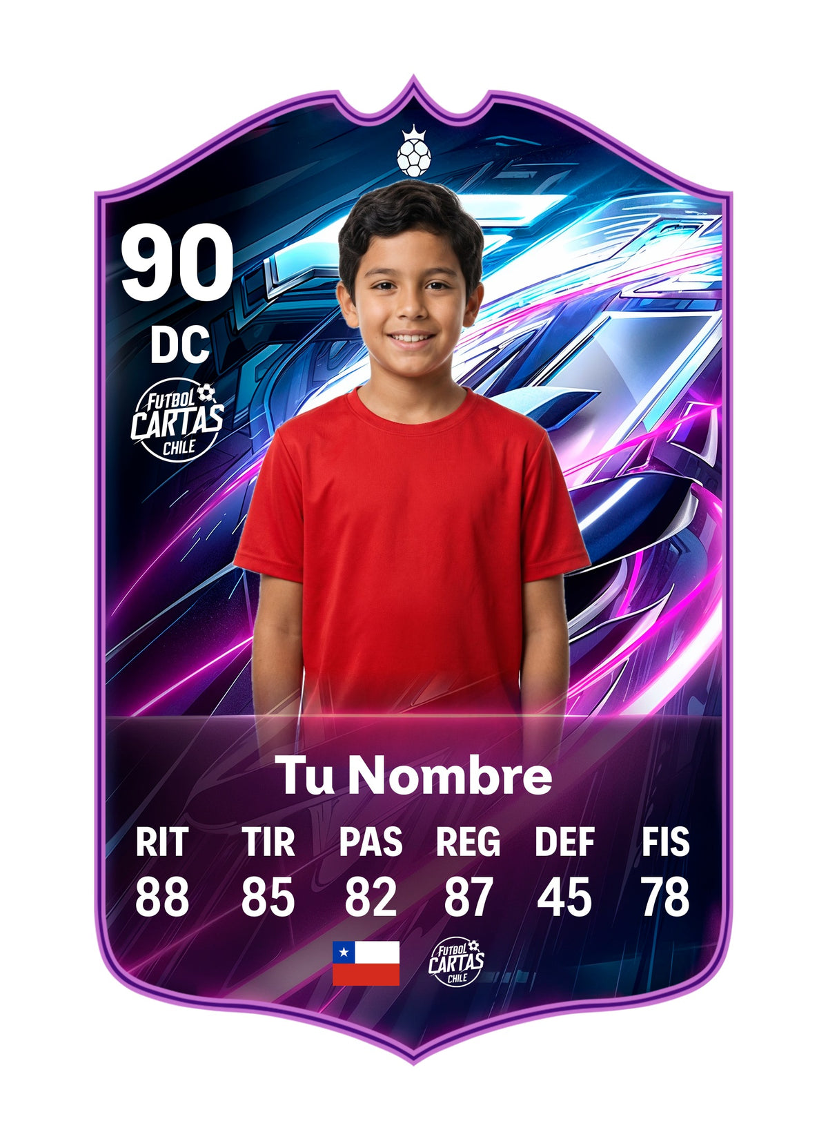 Ejemplo de carta personalizada Flashback FC27 con foto y nombre