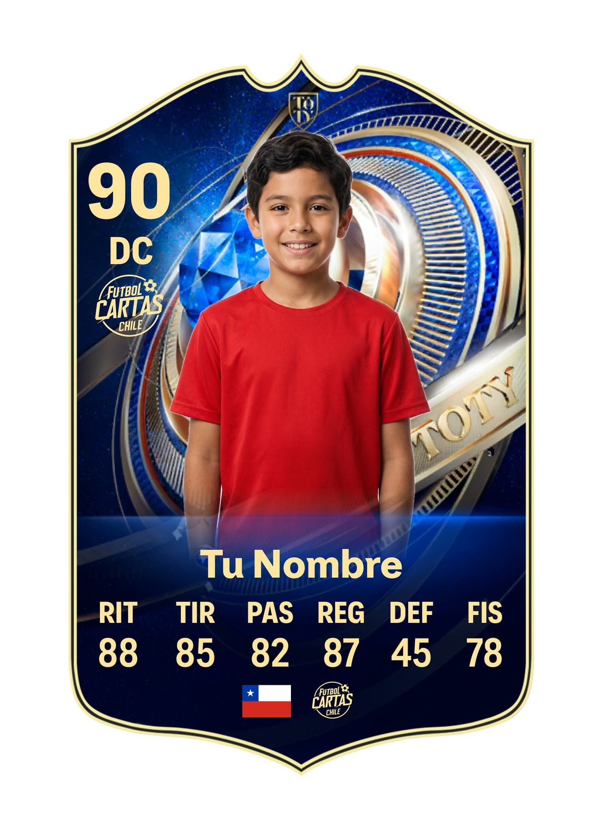 Ejemplo de carta personalizada Team of the Year FC26 con foto y nombre