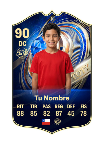 Ejemplo de carta personalizada Team of the Year FC26 con foto y nombre