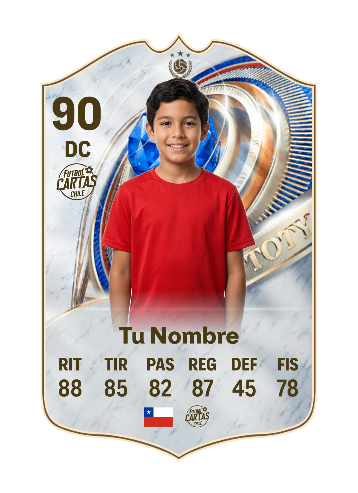 Ejemplo de carta personalizada TOTY Icon FC26 con foto y nombre