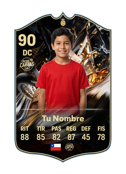 Ejemplo de carta personalizada Trophy Titans Icon FC26 con foto y nombre