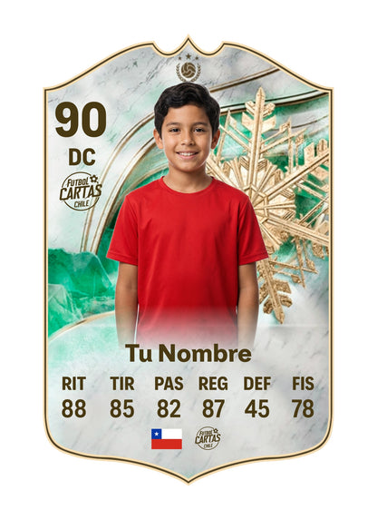 Ejemplo de carta personalizada Winter Icon FC26 con foto y nombre