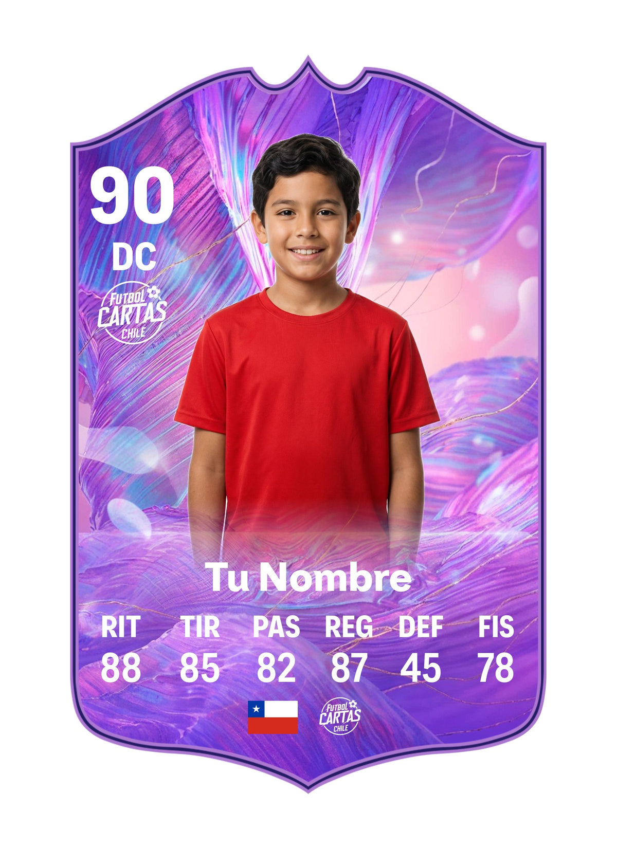Ejemplo de carta personalizada FUT Fantasy FC26 con foto y nombre