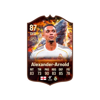 Carta Alexander Arnold CORNERSTONES FC 26 carta con modelo