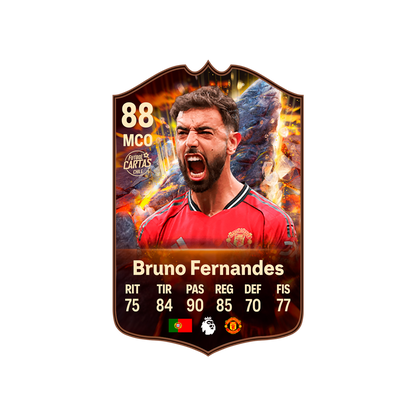 Carta Bruno Fernandes CORNERSTONES FC 26 carta con modelo