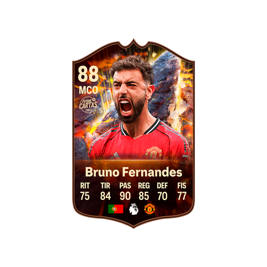 Carta Bruno Fernandes CORNERSTONES FC 26 carta con modelo