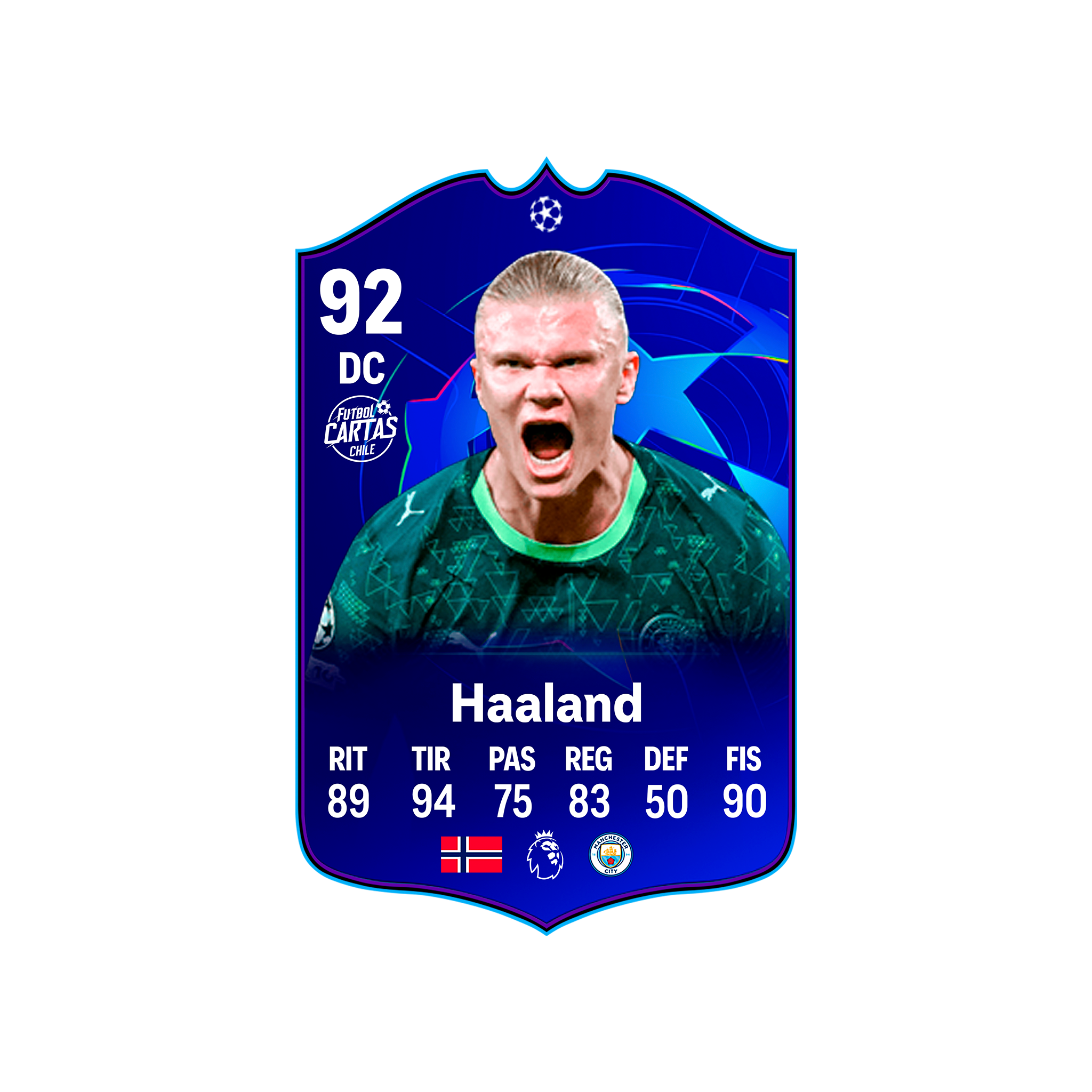 Carta Haaland UCL PRIMETIME FC 26 carta con modelo