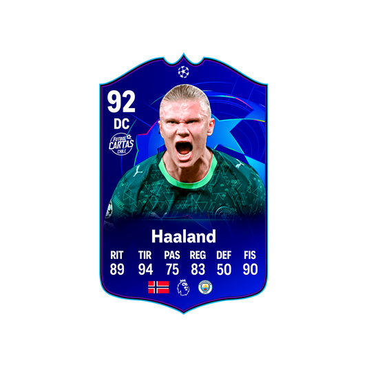 Carta Haaland UCL PRIMETIME FC 26 carta con modelo