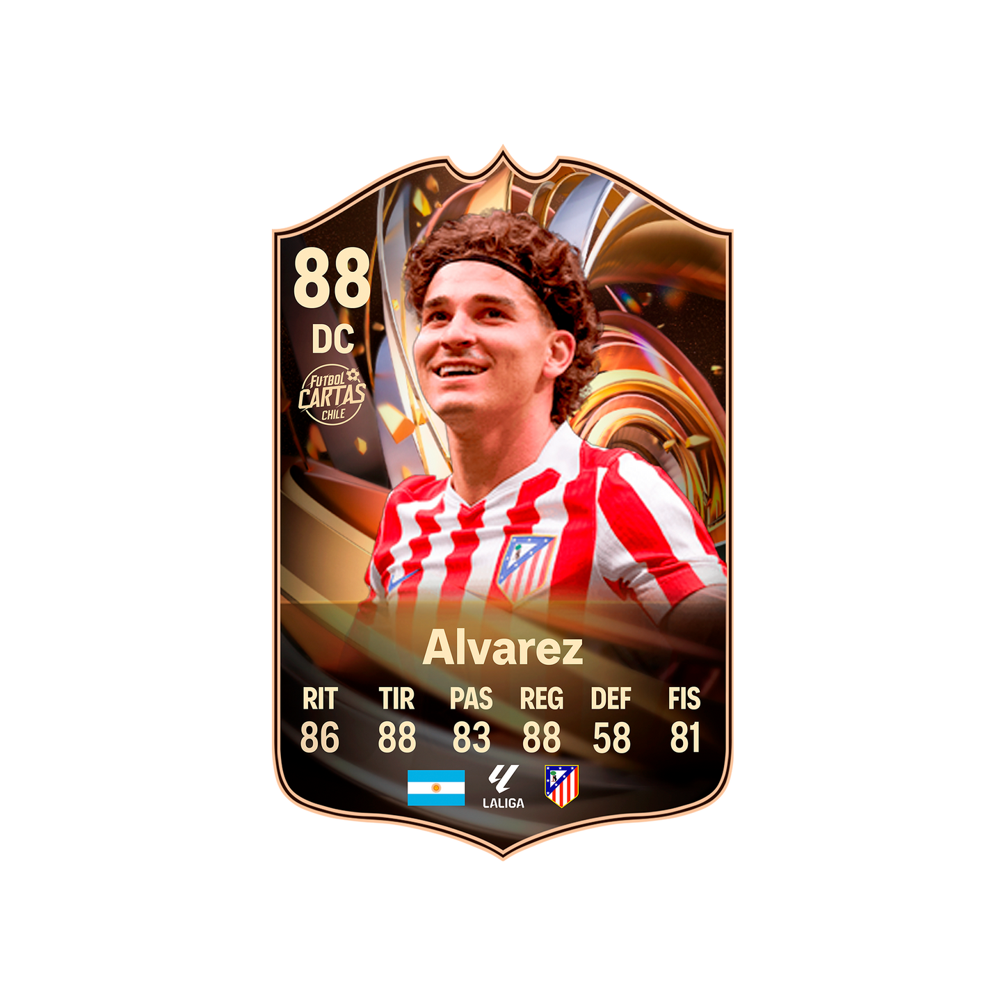 Carta Julián Alvarez RATING RELOAD FC 26 carta con modelo