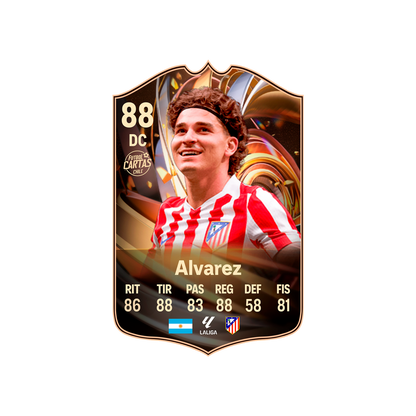Carta Julián Alvarez RATING RELOAD FC 26 carta con modelo