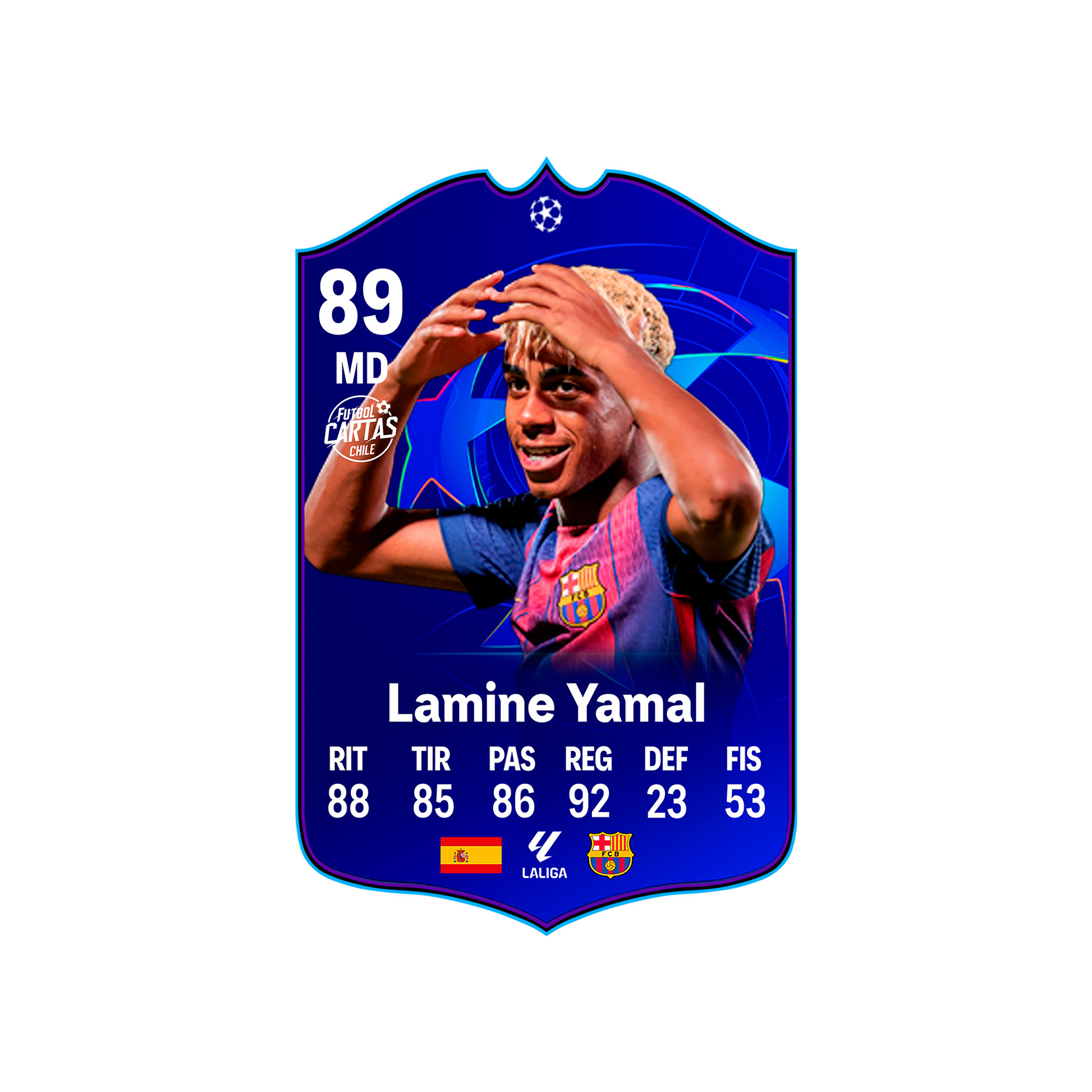 Carta Lamine Yamal UCL PRIMETIME FC 26 carta con modelo