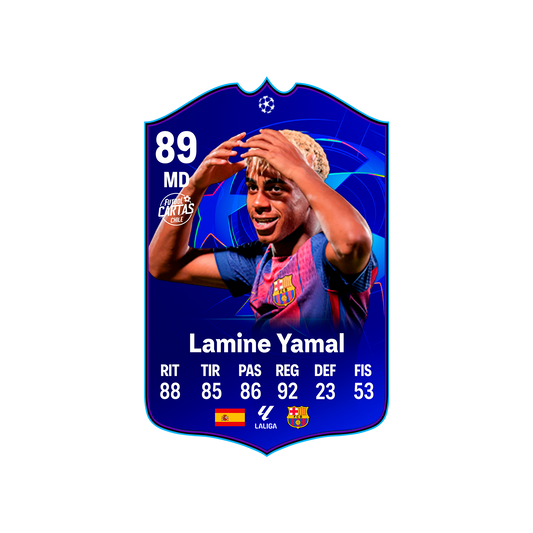 Carta Lamine Yamal UCL PRIMETIME FC 26 carta con modelo