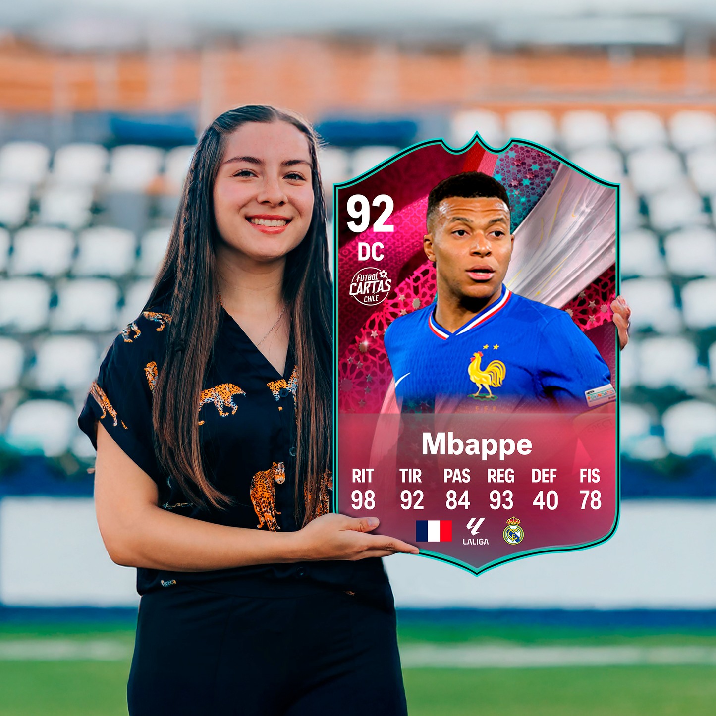 Carta Mbappé CAPTAINS FC 26 carta con modelo