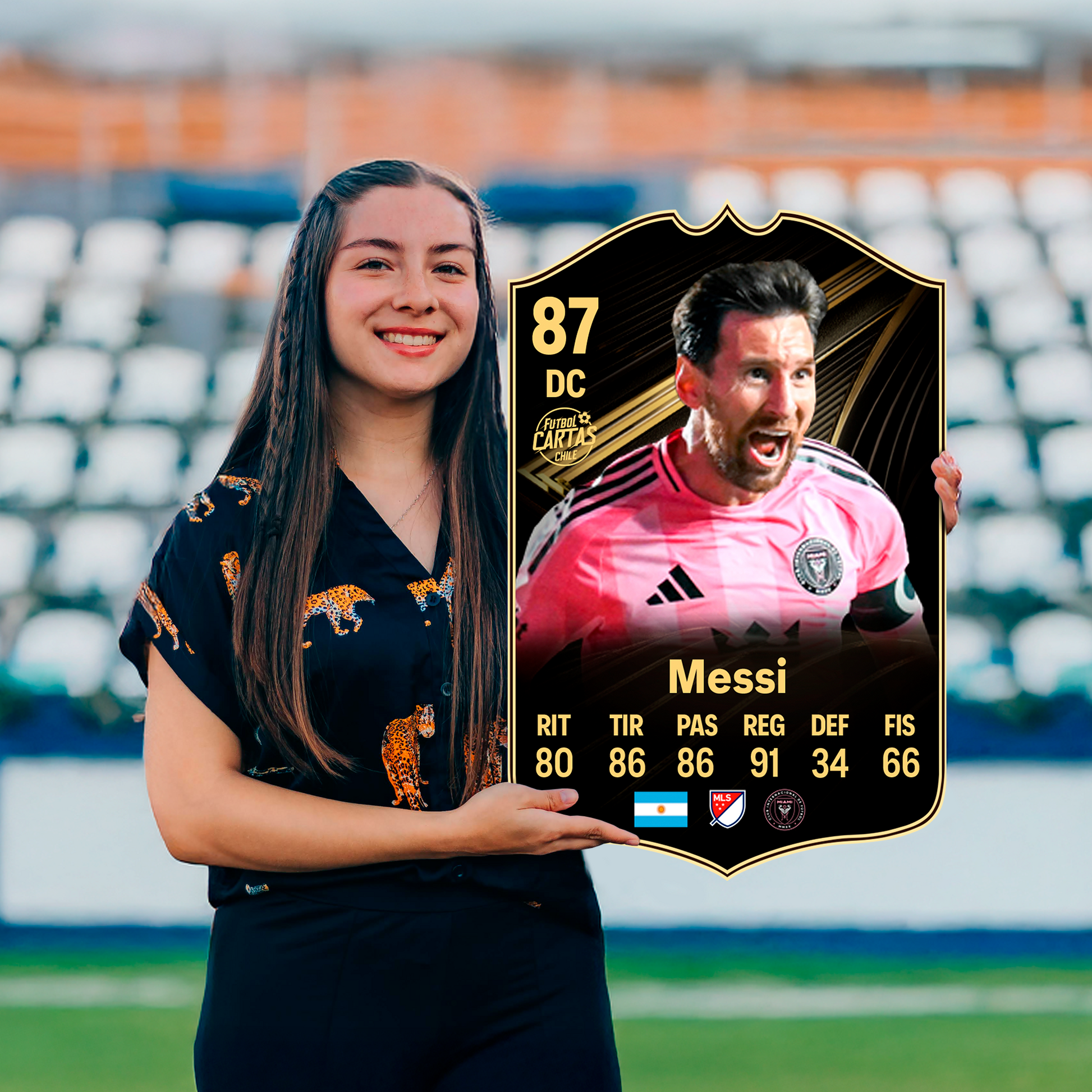 Carta Messi TOTW FC 26 carta con modelo