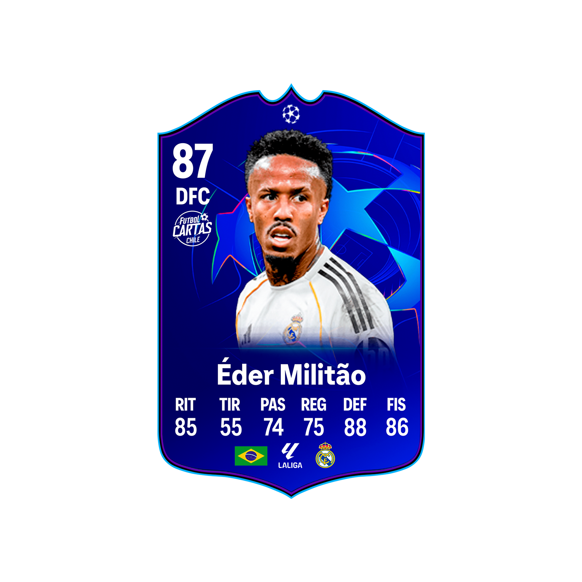 Carta Eder Militao UCL PRIMETIME FC 26 carta con modelo
