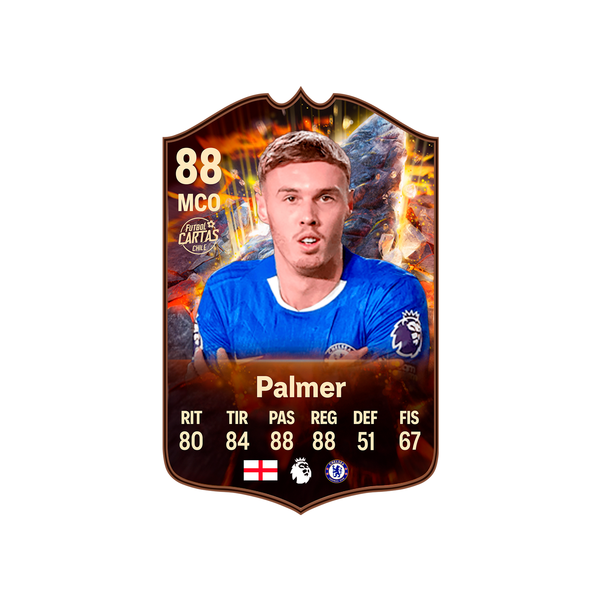 Carta Cole Palmer CORNERSTONES FC 26 carta con modelo