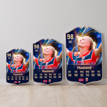 Carta Haaland TOTS FC26 en tamaños Cadete, Profesional y Leyenda