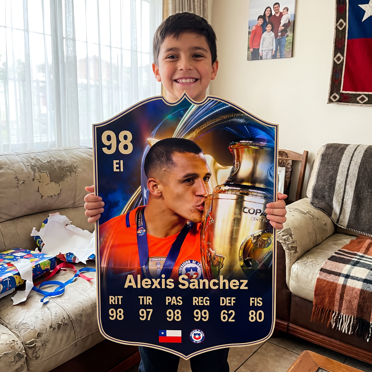 Carta Alexis Sánchez TOTS FC26 de regalo para un niño