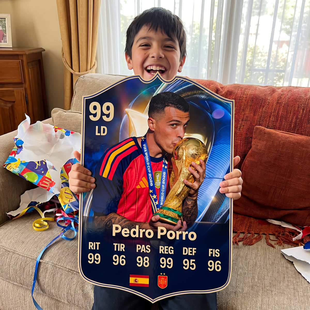 Carta Pedro Porro TOTS FC26 de regalo para un niño
