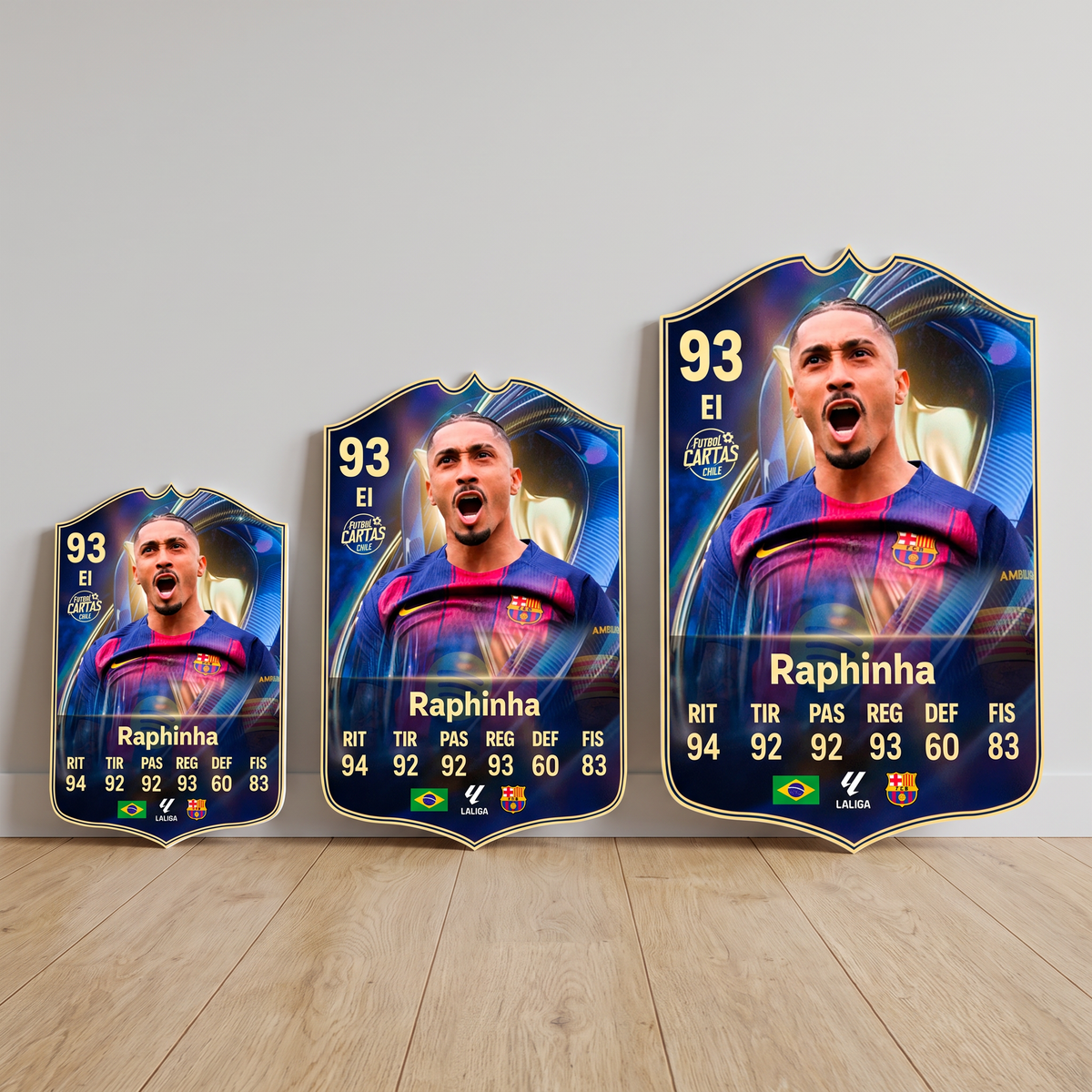 Carta Raphinha TOTS FC26 en tamaños Cadete, Profesional y Leyenda