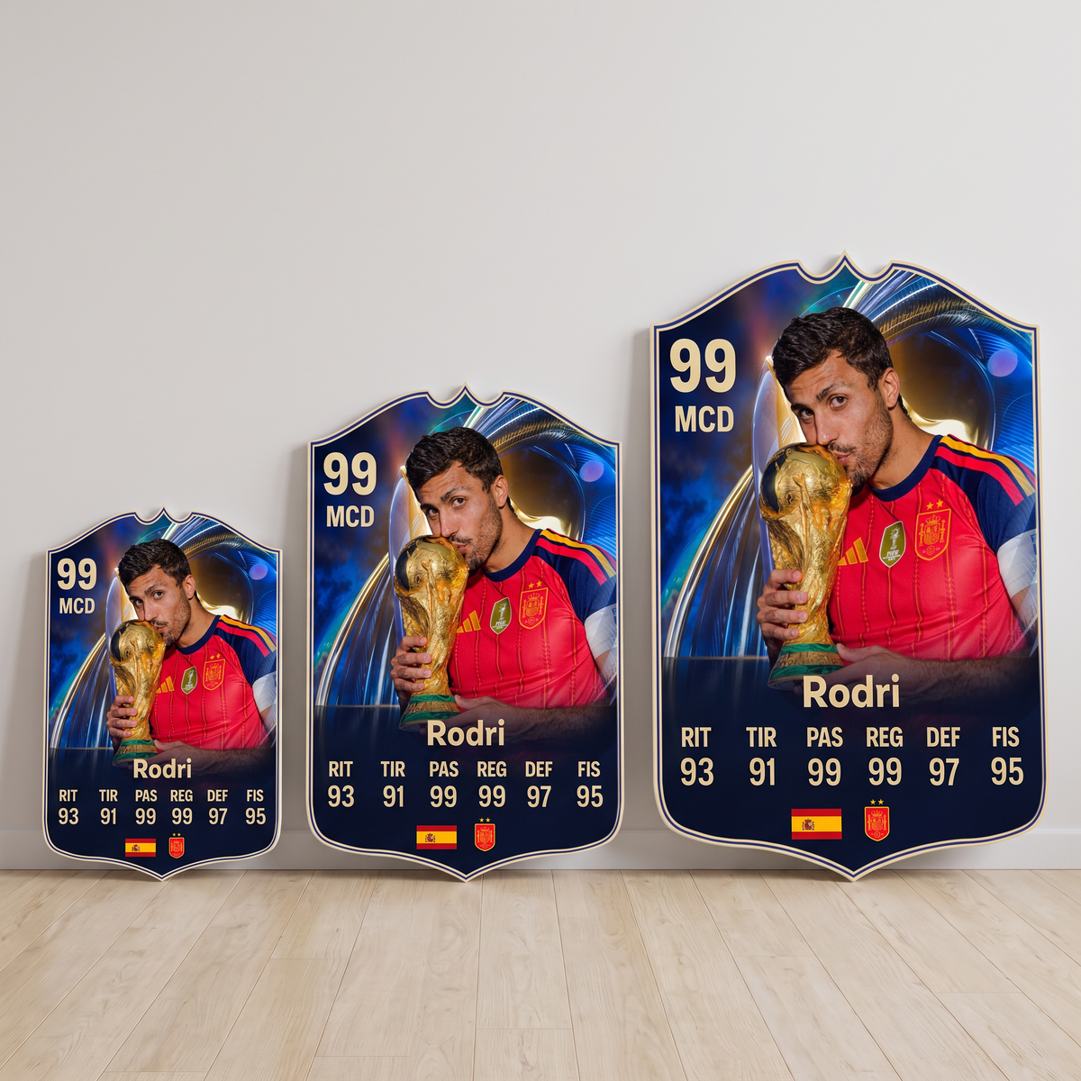 Carta Rodri TOTS FC26 en tamaños Cadete, Profesional y Leyenda