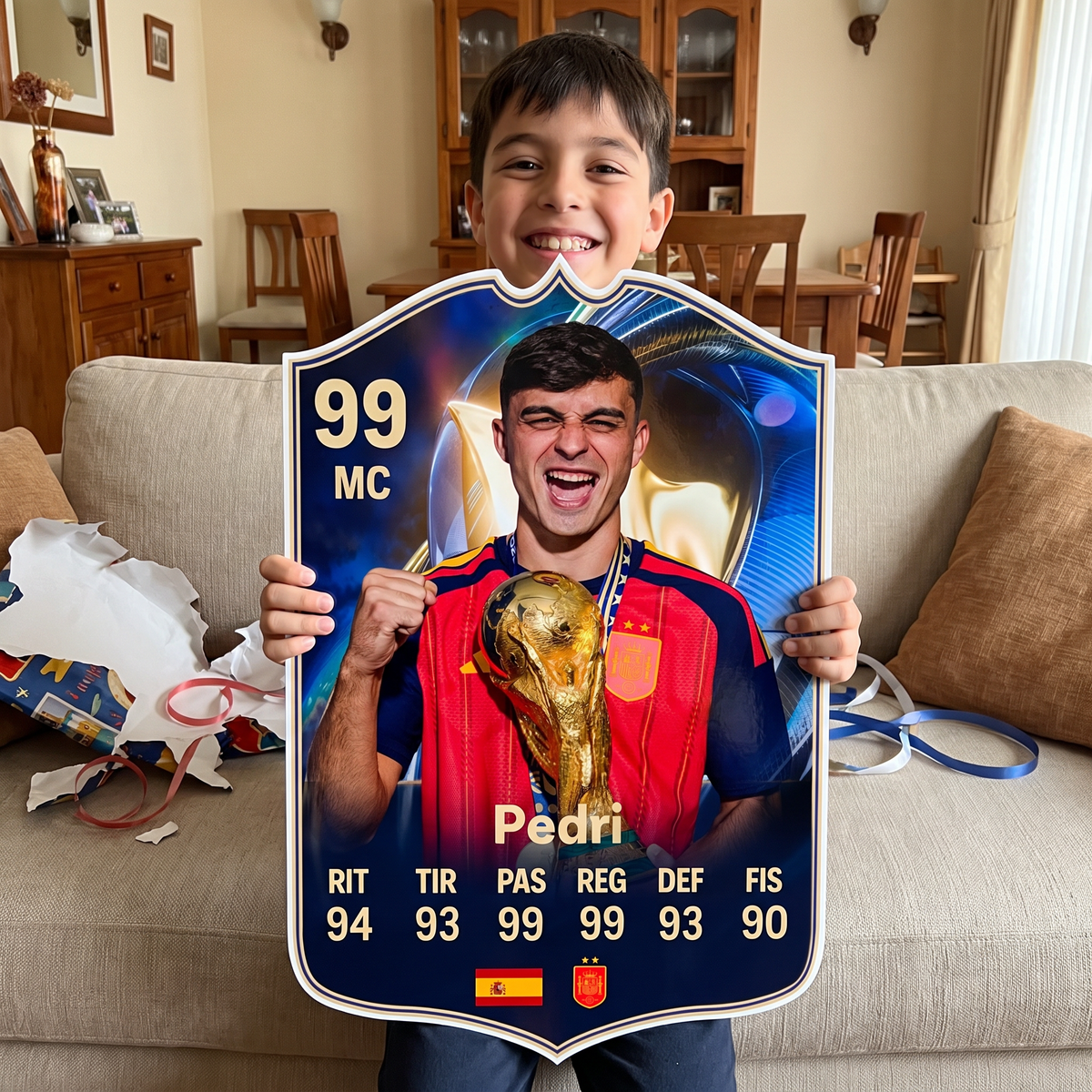 Carta Pedri TOTS FC26 de regalo para un niño