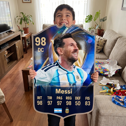 Carta Messi TOTS FC26 de regalo para un niño