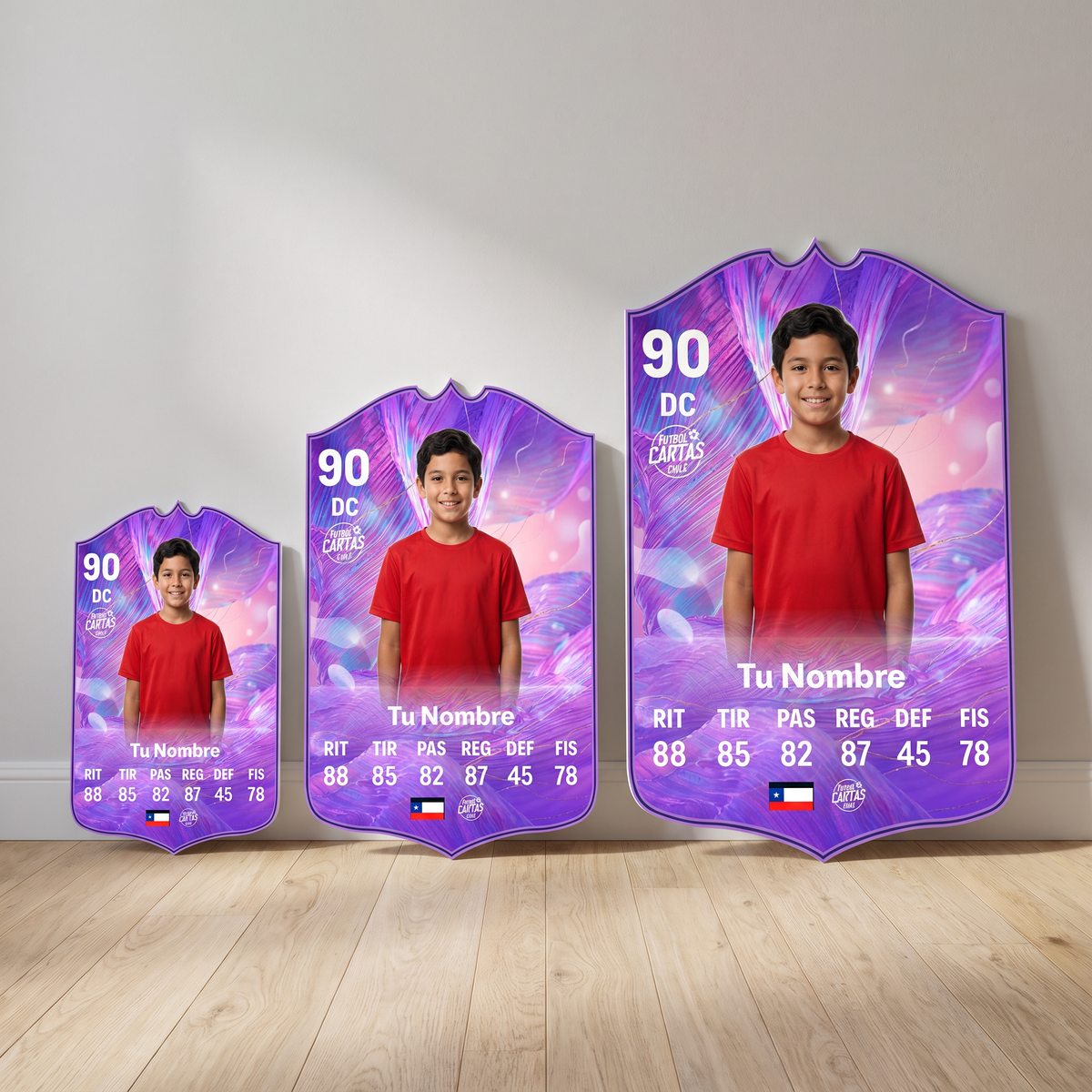 Carta personalizada FUT Fantasy FC26 en sus tres tamaños