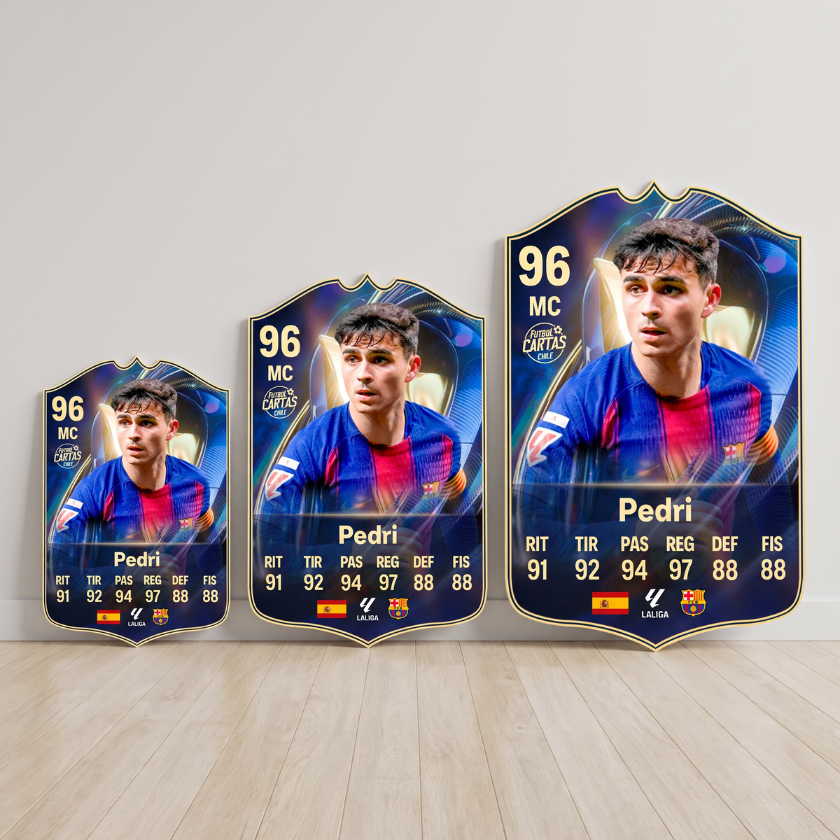 Carta Pedri TOTS FC26 en tamaños Cadete, Profesional y Leyenda