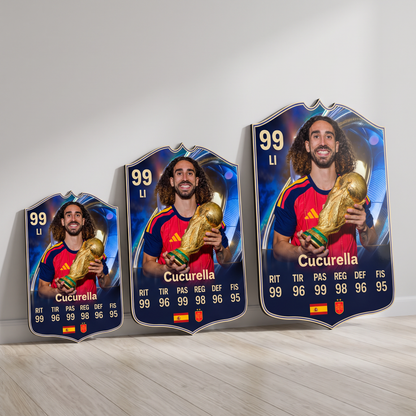 Carta Cucurella TOTS FC26 en tamaños Cadete, Profesional y Leyenda