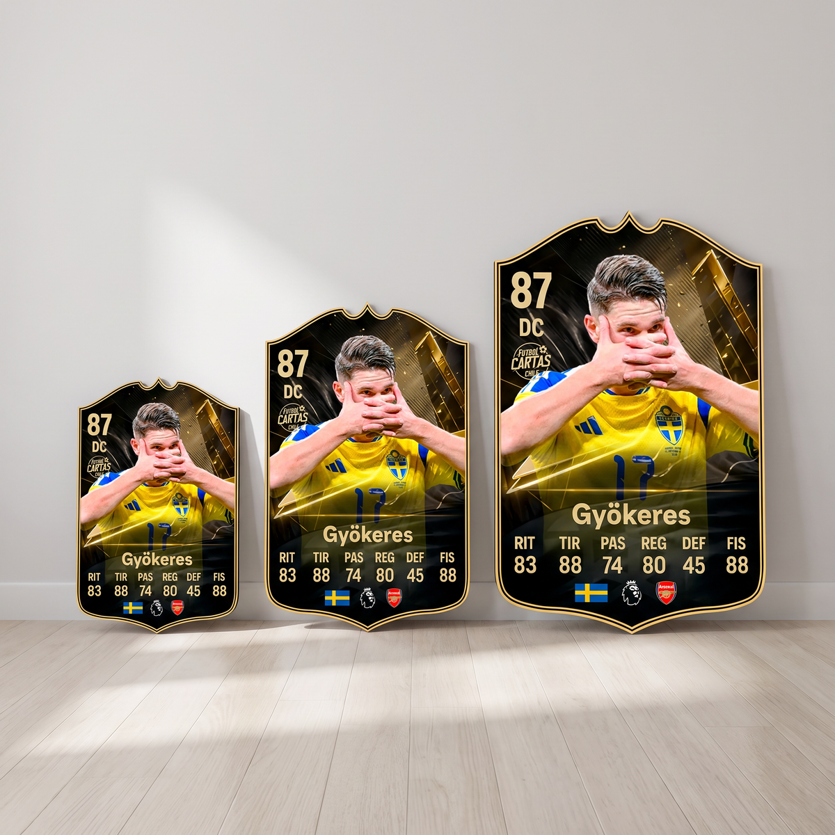 Carta Viktor Gyökeres TOTW FC27 en tamaños Cadete, Profesional y Leyenda