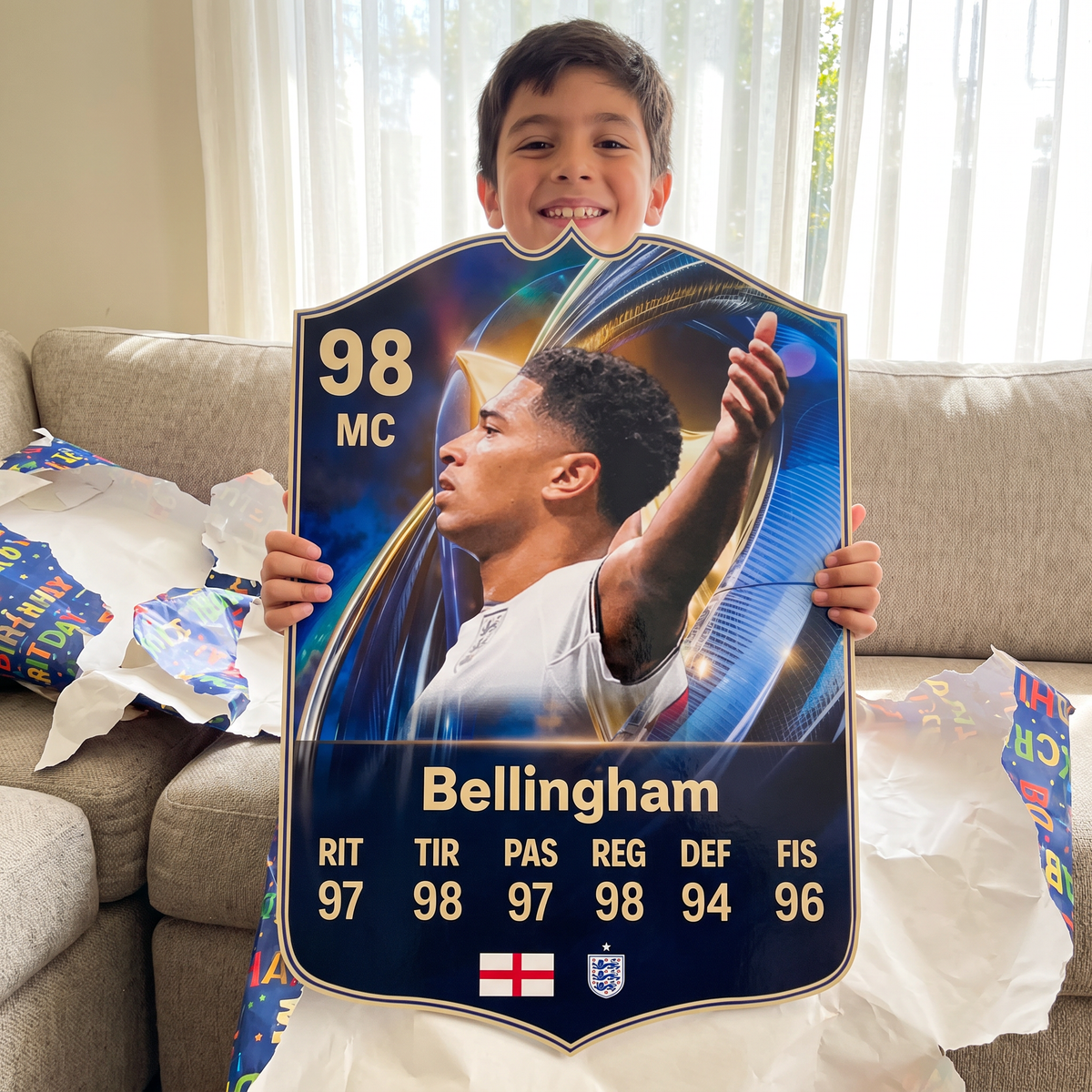 Carta Bellingham TOTS FC26 de regalo para un niño
