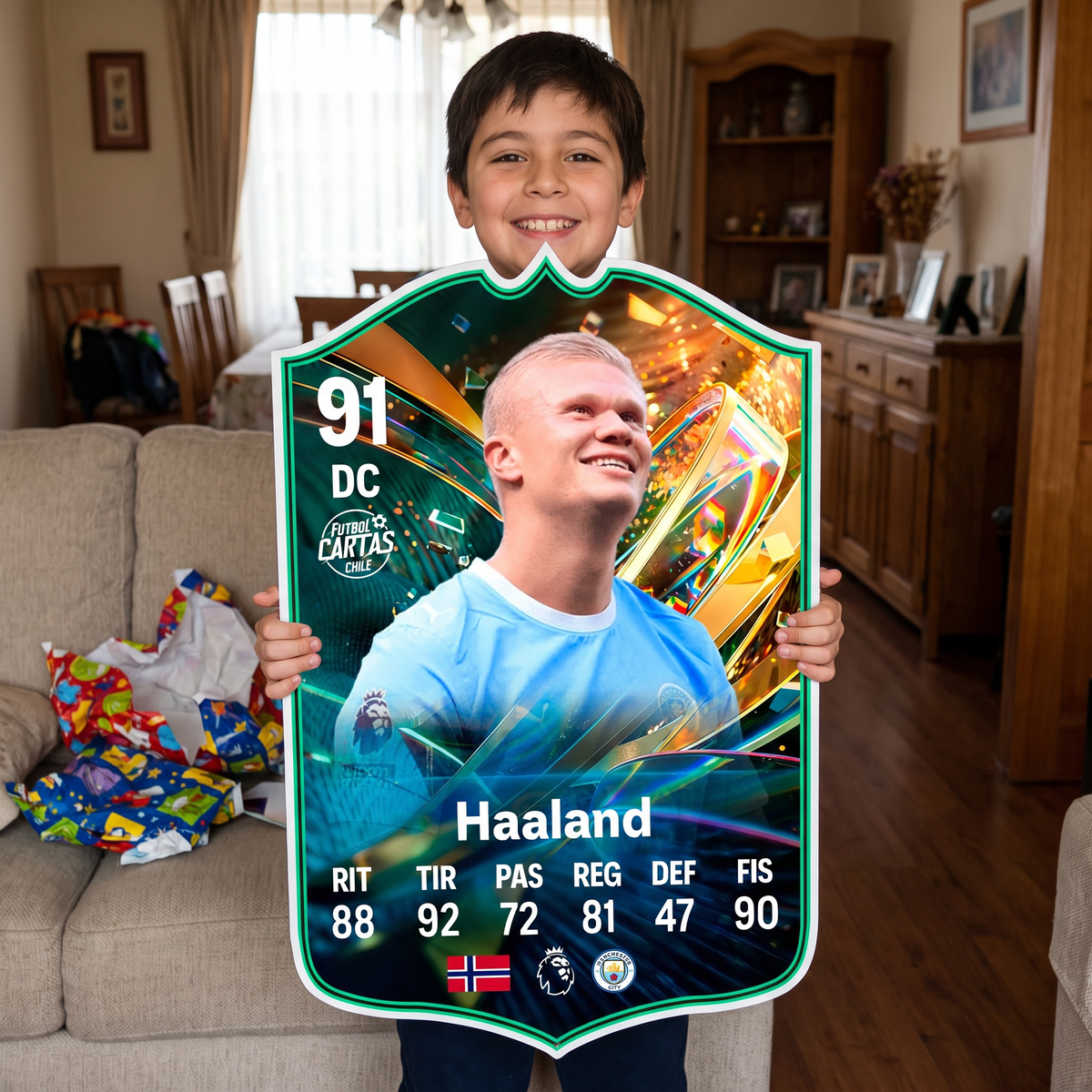 Carta Haaland Destined for Glory FC27 de regalo para un niño