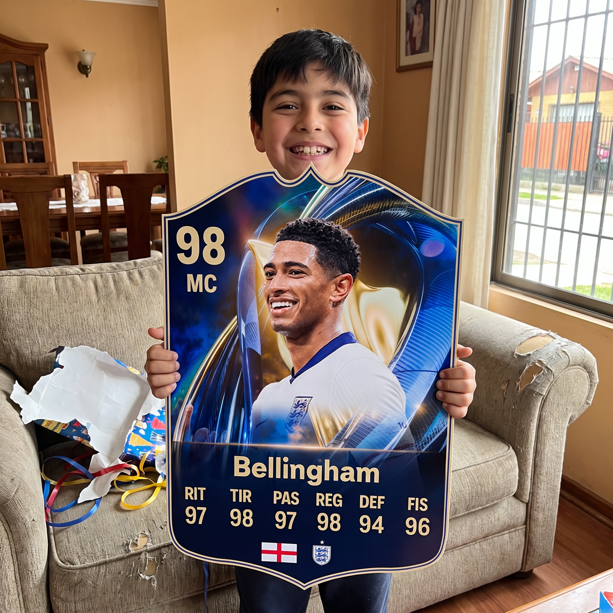 Carta Bellingham TOTS FC26 de regalo para un niño