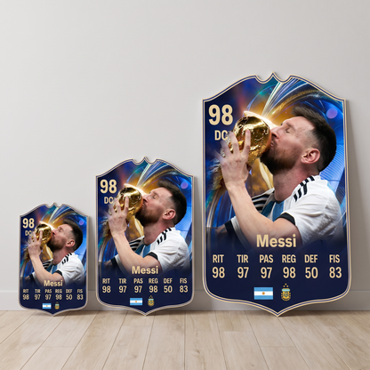 Carta Messi TOTS FC26 en tamaños Cadete, Profesional y Leyenda
