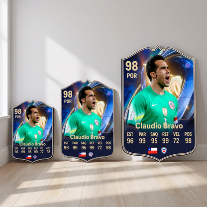 Carta Claudio Bravo TOTS FC26 en tamaños Cadete, Profesional y Leyenda