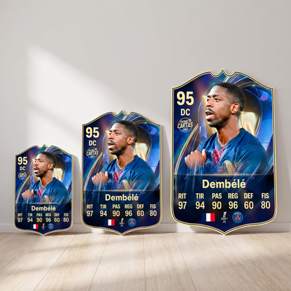 Carta Dembélé TOTS FC26 en tamaños Cadete, Profesional y Leyenda