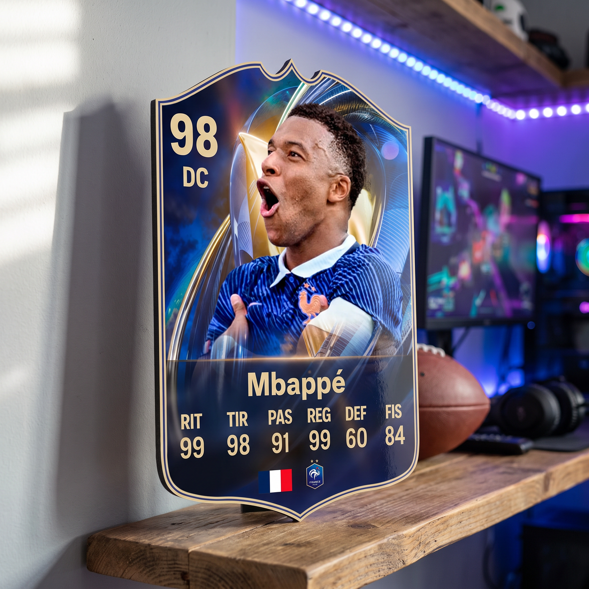 Carta Mbappé TOTS FC26 de decoración en una pieza gamer