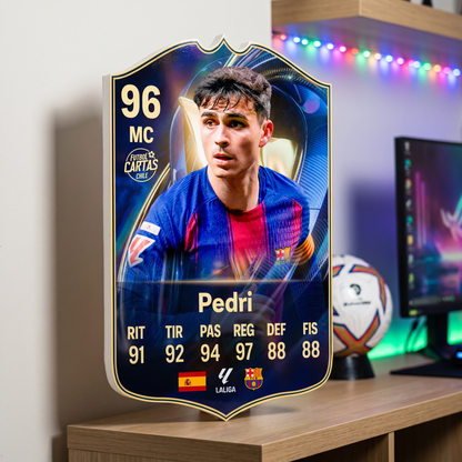 Carta Pedri TOTS FC26 de decoración en una pieza gamer