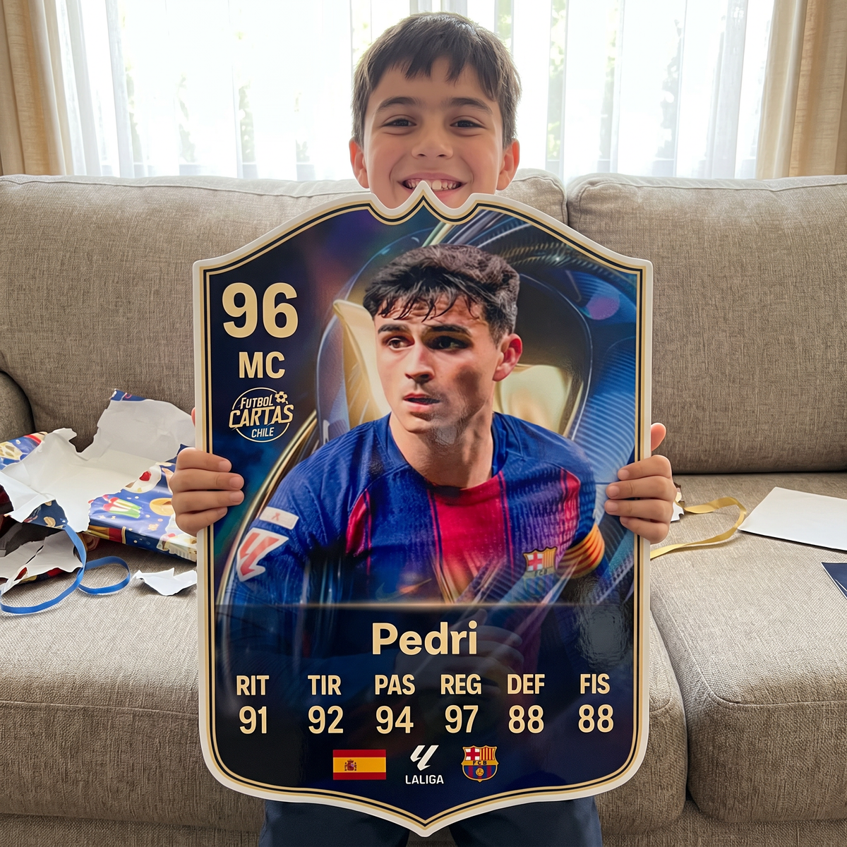 Carta Pedri TOTS FC26 de regalo para un niño